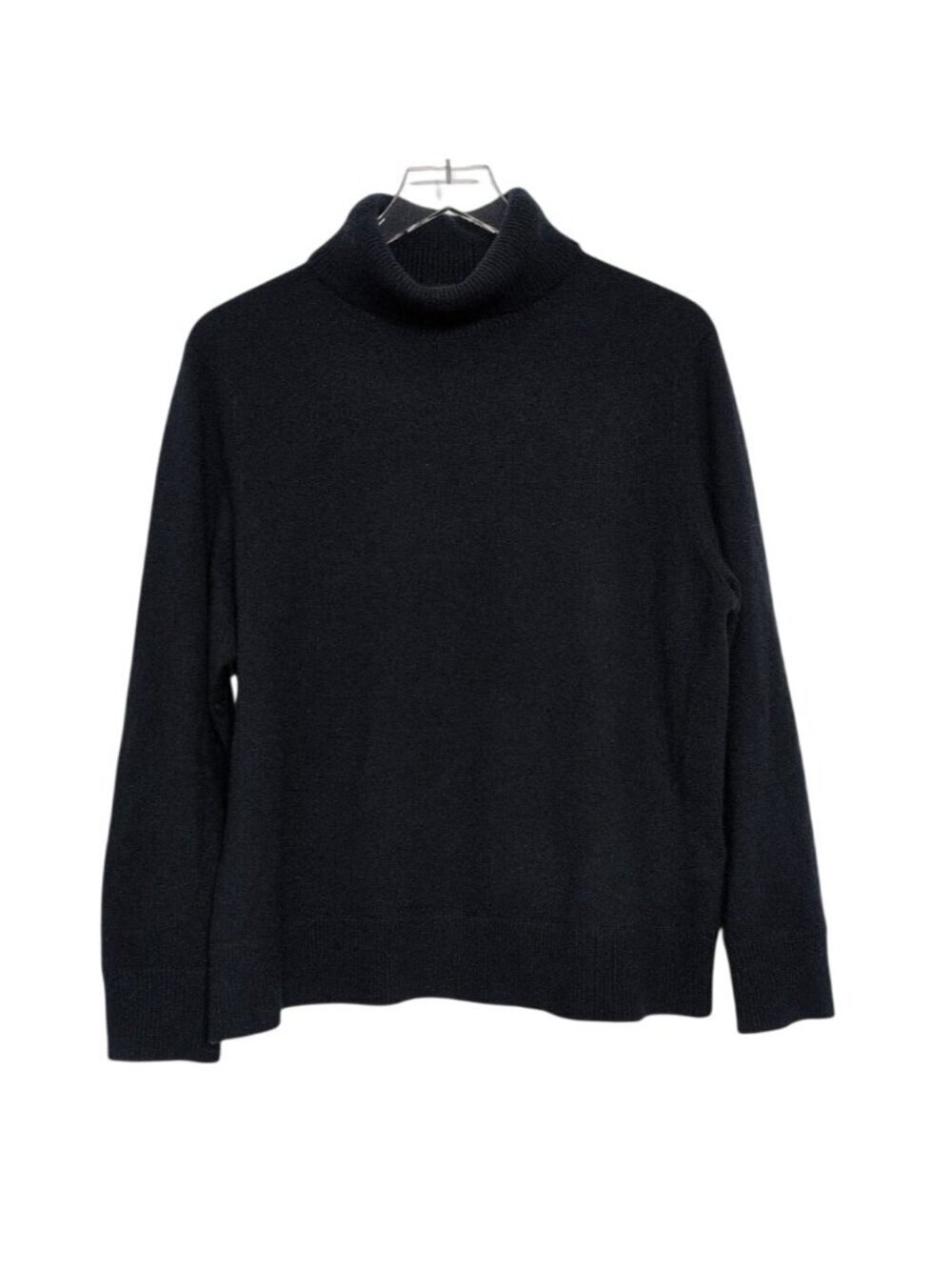 Lands End Cashmere Turtleneck Womens Petite Size XL Blue Lightweight Sweater